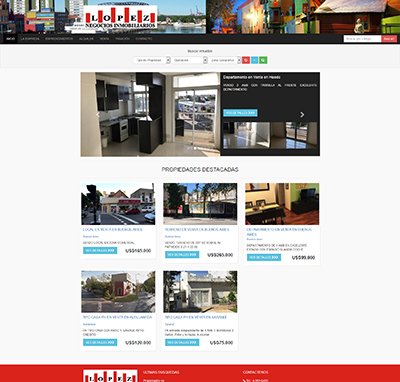 Sitio web www.lopeznegociosinmobiliarios.com.ar