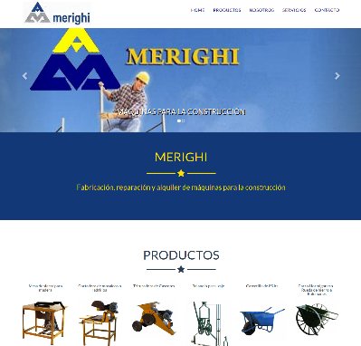 Sitio web www.merighi.com.ar